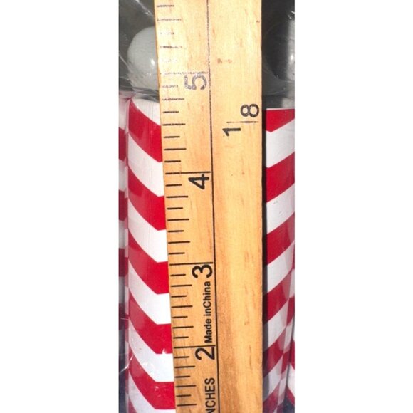 Starbucks Red & White Chevron Mug With Spoon 8 Fl Oz Ceramic Coffee Tea Cup Hand - Picture 2 of 7